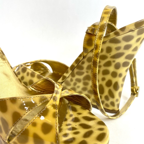 Kate Spade Cheetah Print Patent Leather Wedge Sandals - Picture 5 of 8